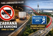München - zabrana za kamione u tunelu Landshuter Allee