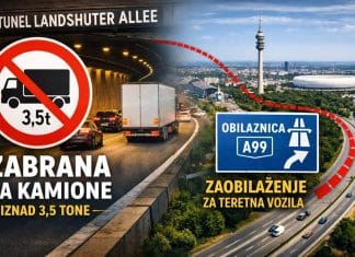 München - zabrana za kamione u tunelu Landshuter Allee