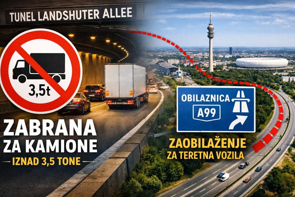 München - zabrana za kamione u tunelu Landshuter Allee