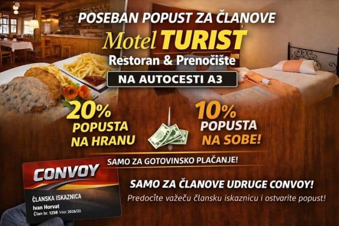 Motel TURIST na autocesti A3 - popust za članove udruge